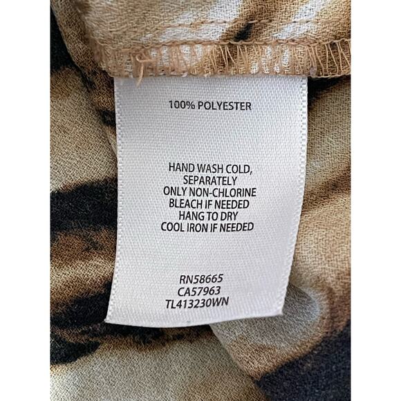 LEITH Tigeress Plus Size 1X Mini Dress - Deep V-Neck Short Dolman Sleeves - Picture 8 of 9